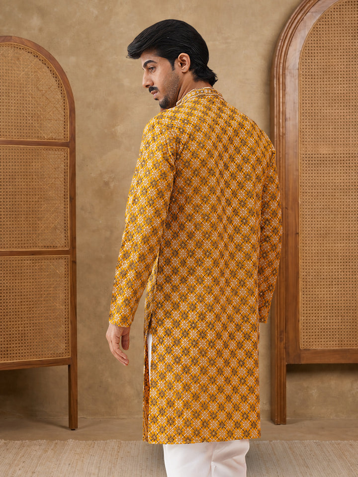 Viscose Rayon Embroidered Sequin Kurta