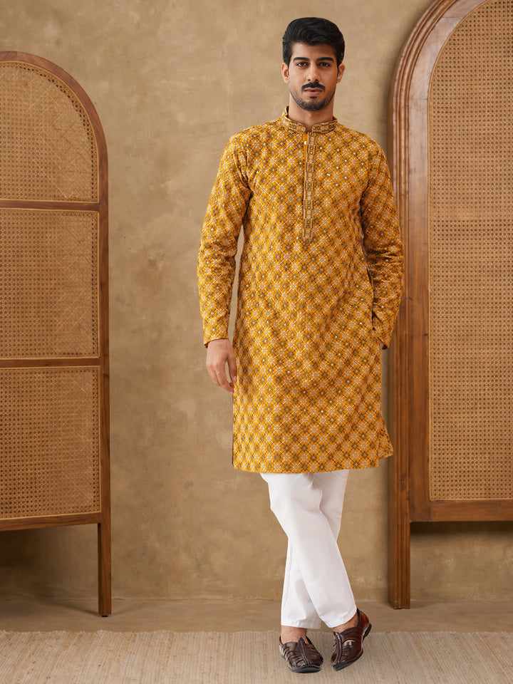 Viscose Rayon Embroidered Sequin Kurta