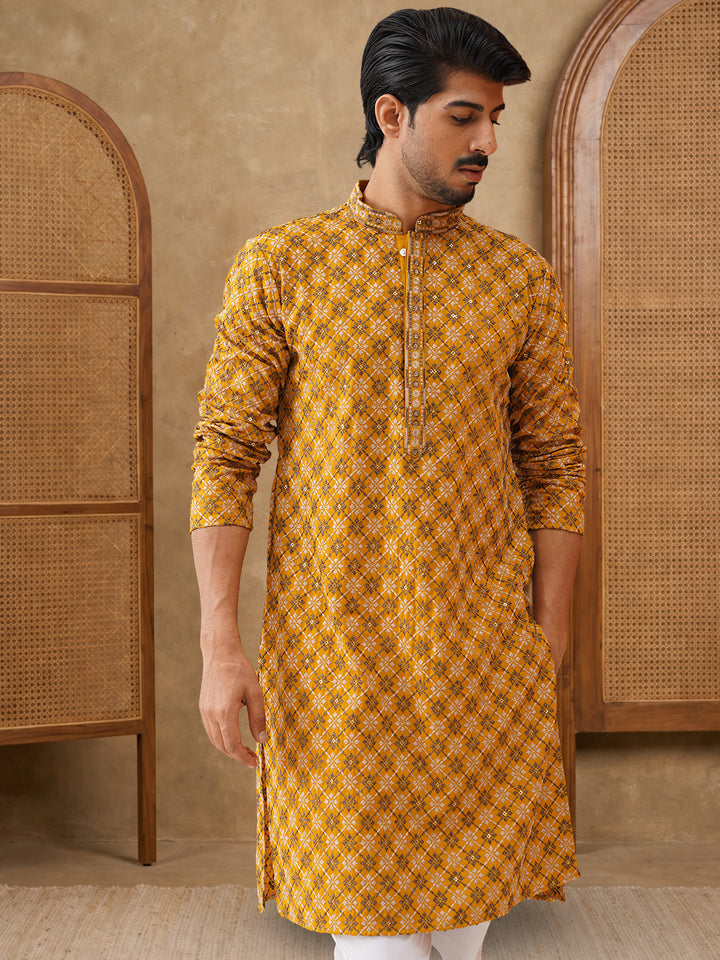 Viscose Rayon Embroidered Sequin Kurta