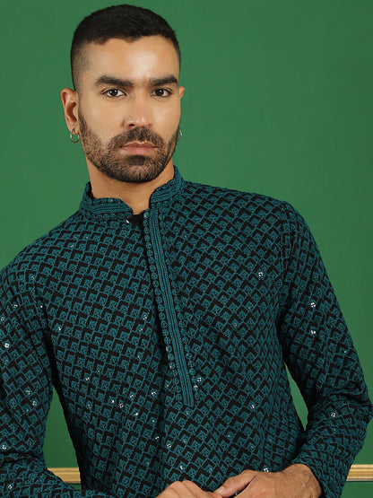 Sequin Embroidered Pure Cotton Kurtas