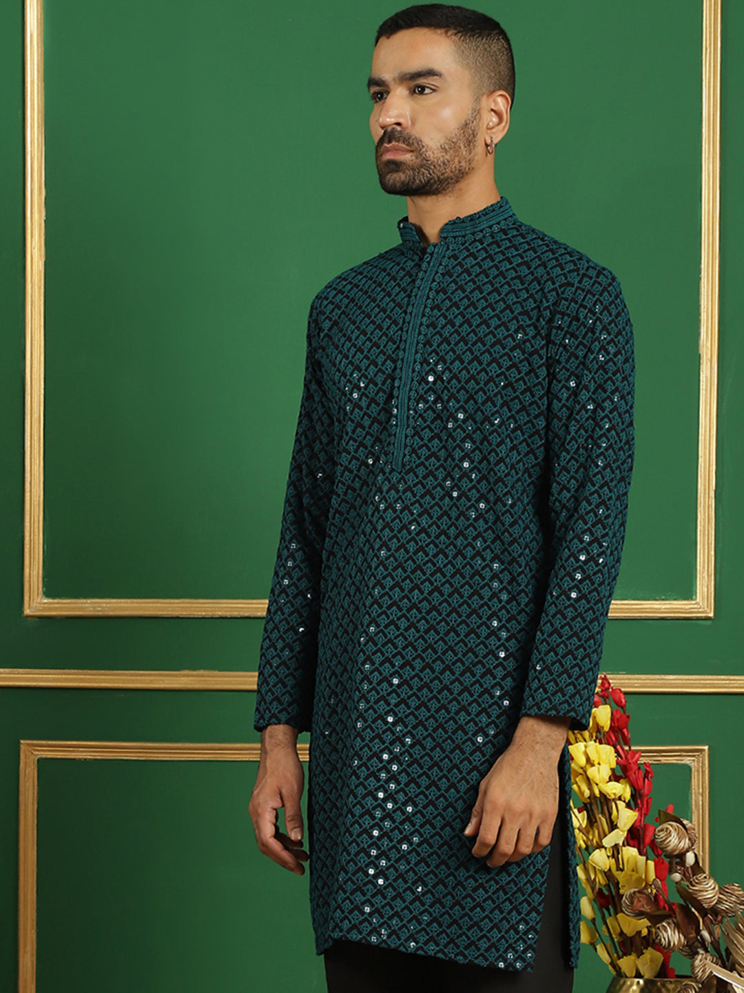 Sequin Embroidered Pure Cotton Kurtas