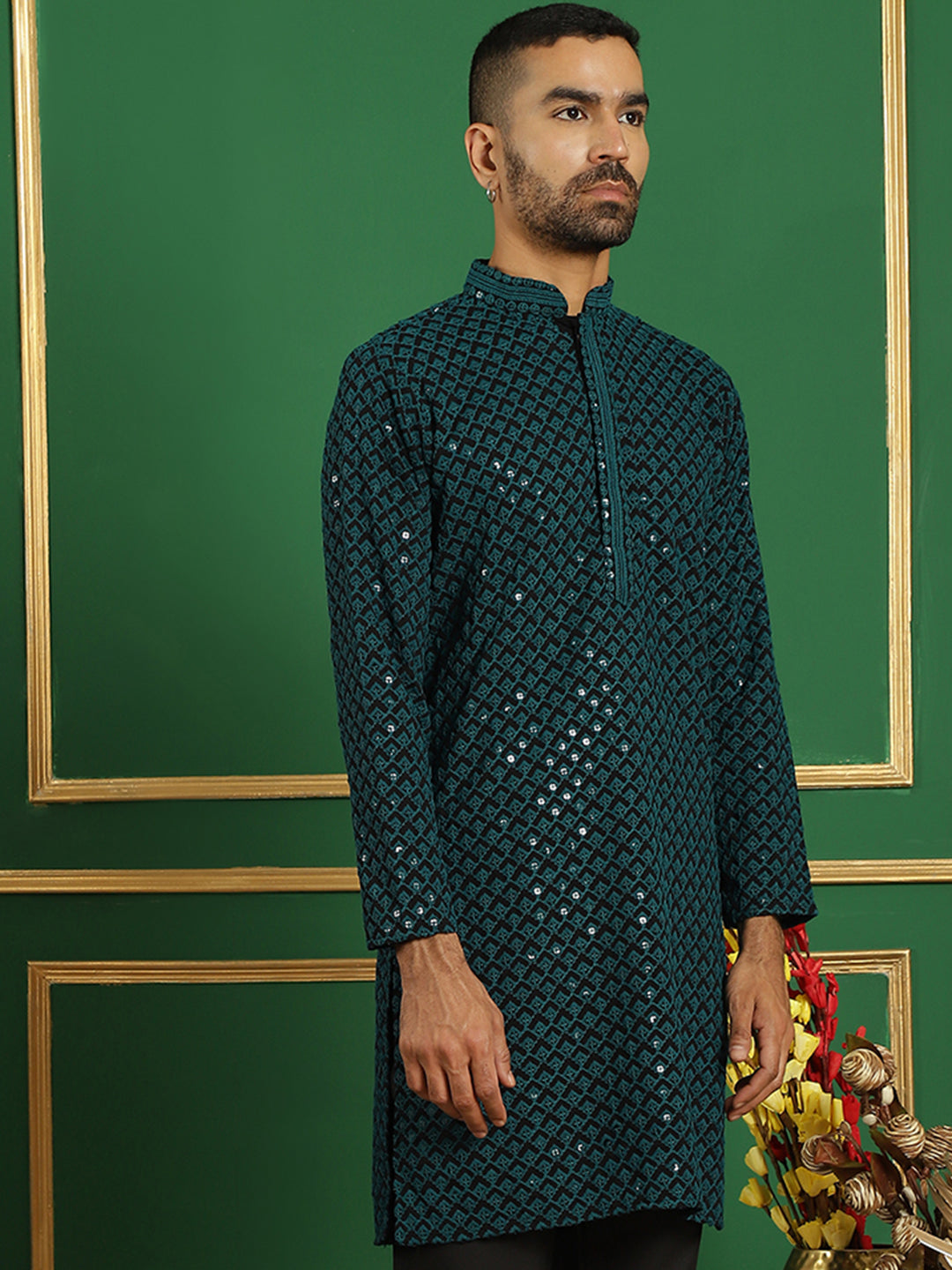 Sequin Embroidered Pure Cotton Kurtas