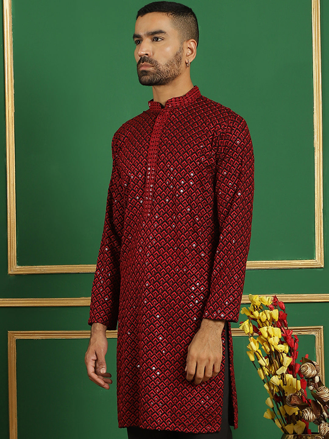 Sequin Embroidered Pure Cotton Kurtas
