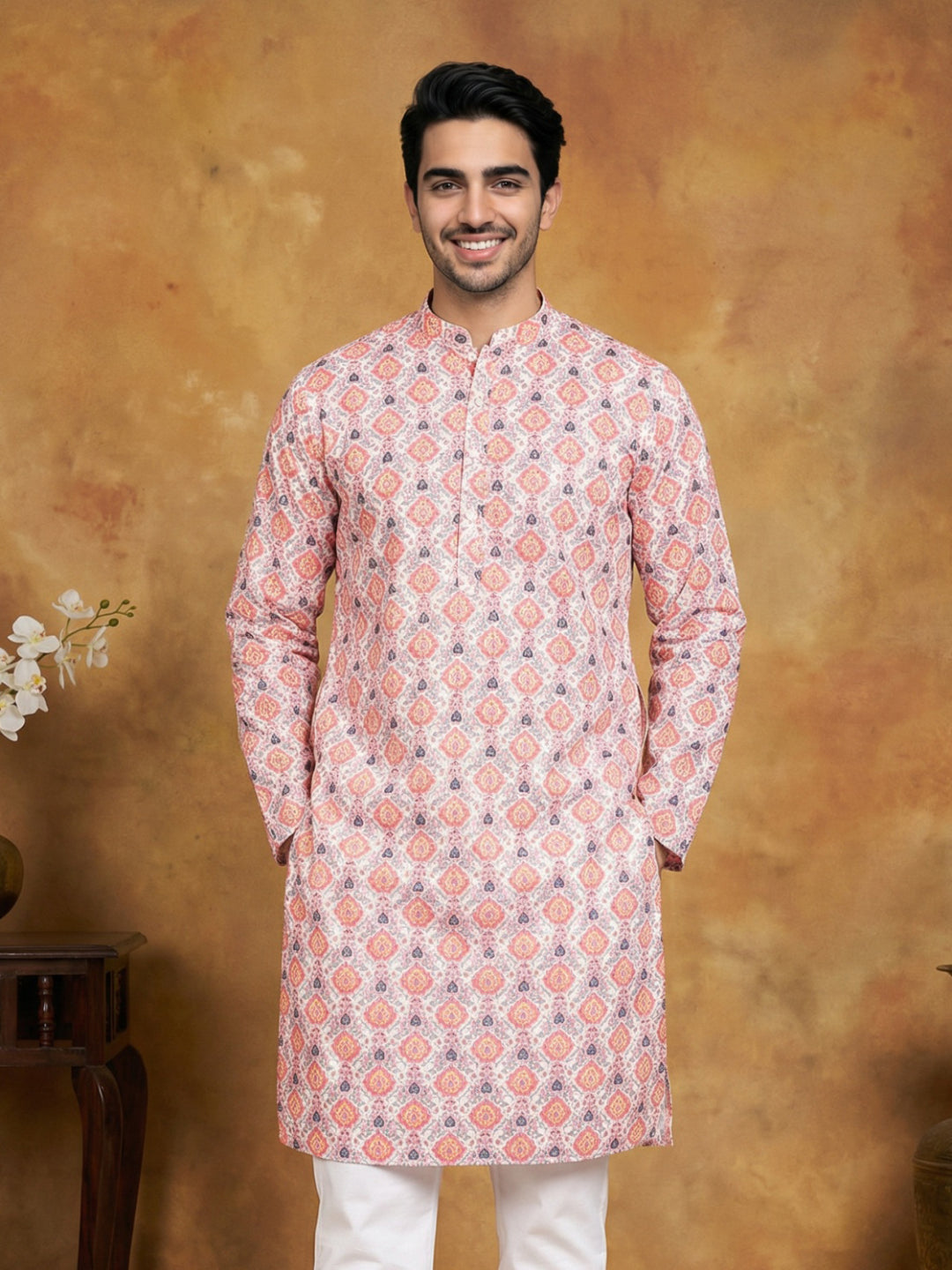 Printed And Emrbroidered Kurta