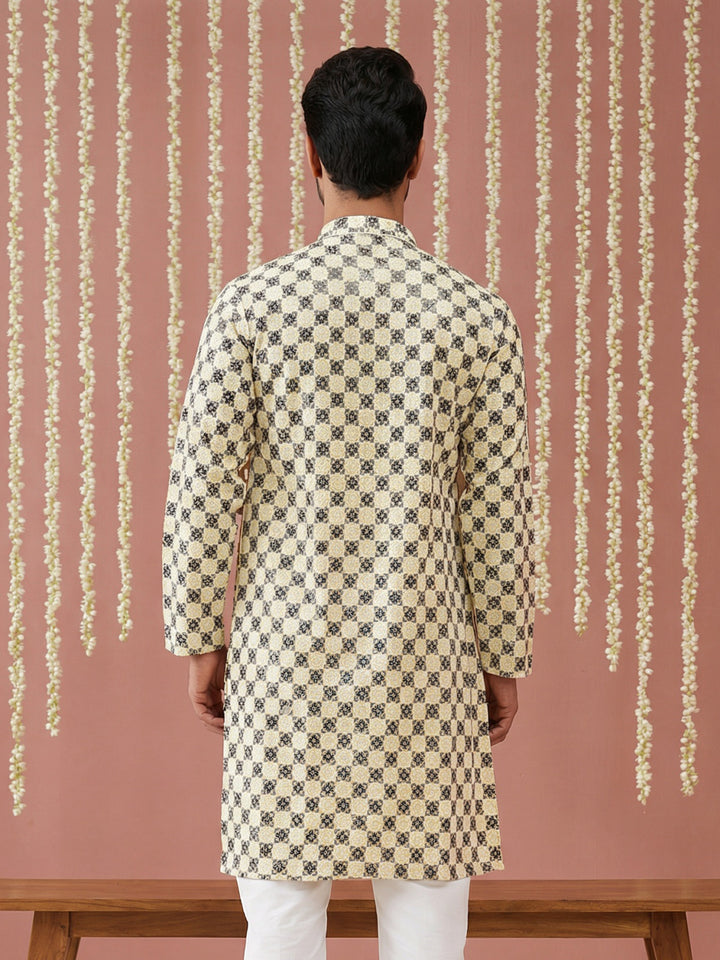 Viscose Embroidered Kurta For Men
