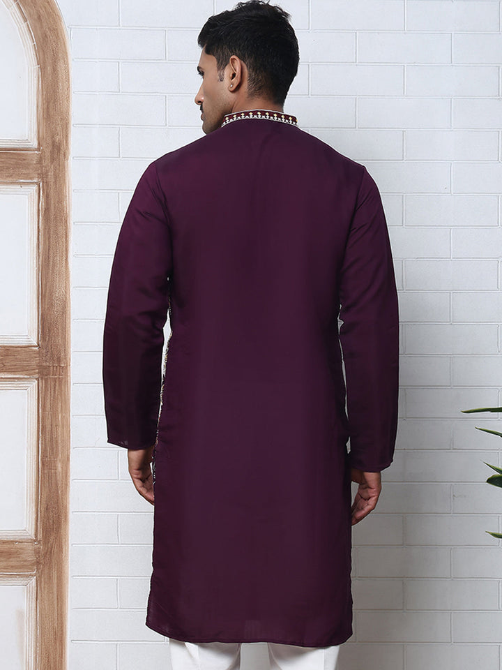 Floral Embroidered And Sequins Kurta