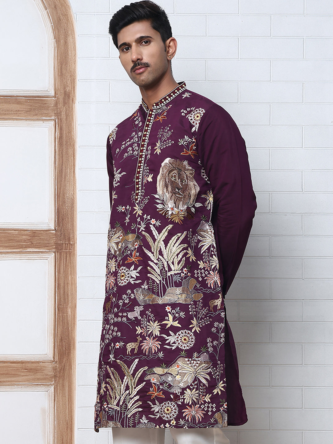 Floral Embroidered And Sequins Kurta
