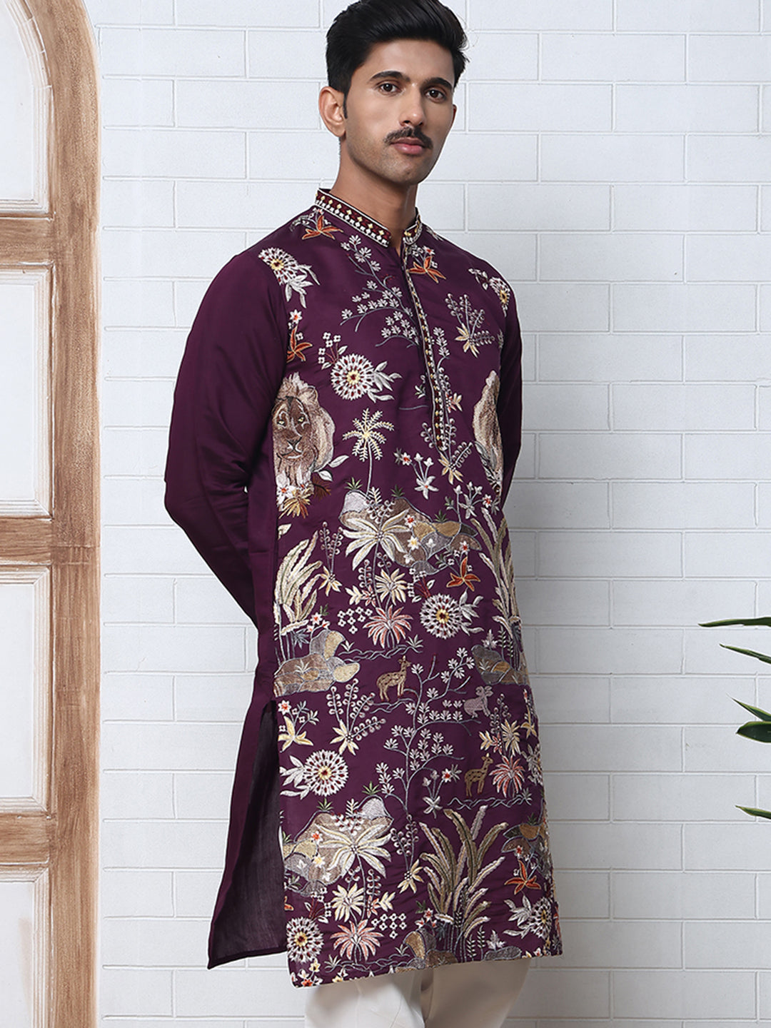 Floral Embroidered And Sequins Kurta