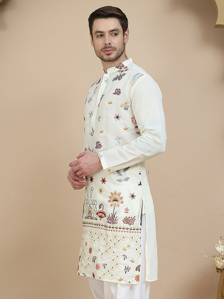 Embroidered Silk Blend Kurtas