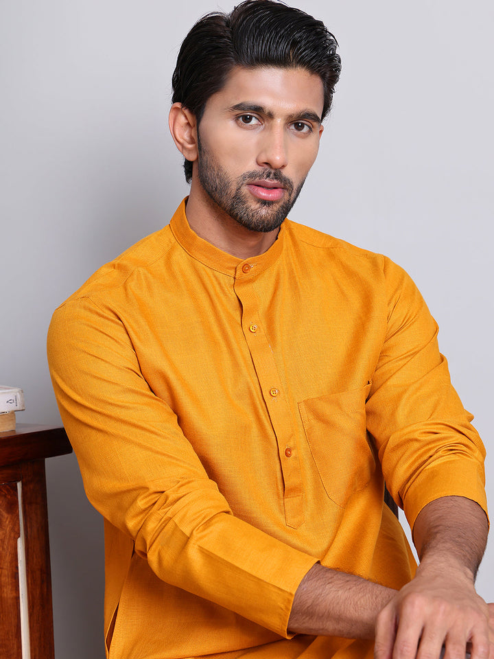 Solid Cotton Kurta For Men