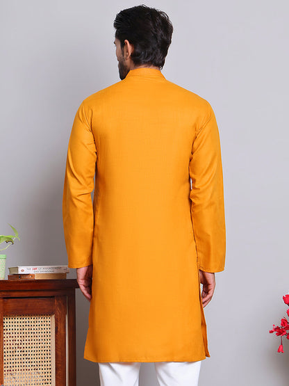 Solid Cotton Kurta For Men