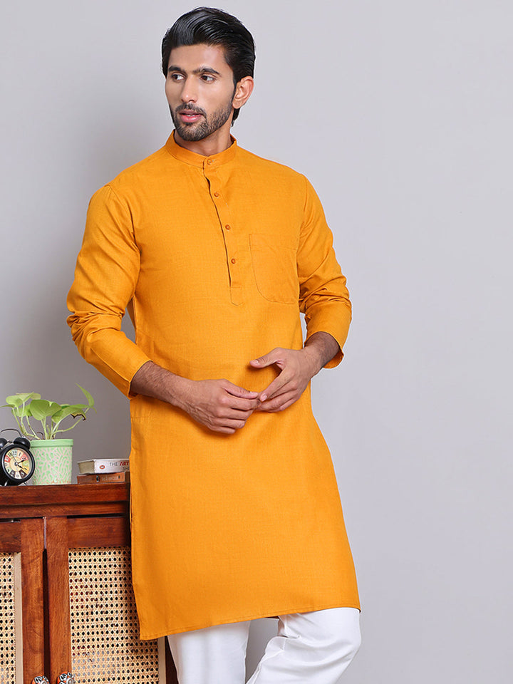 Solid Cotton Kurta For Men