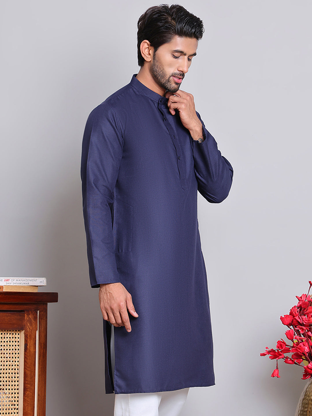 Solid Cotton Kurta For Men