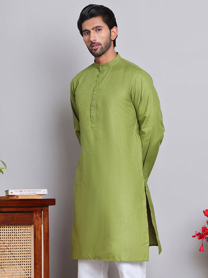 Solid Cotton Kurta For Men
