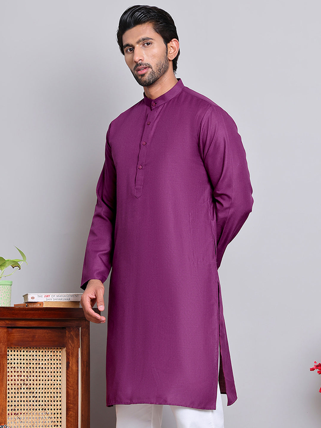 Solid Cotton Kurta For Men