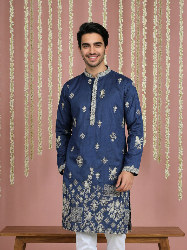 Floral Embroidered And Sequins Kurta