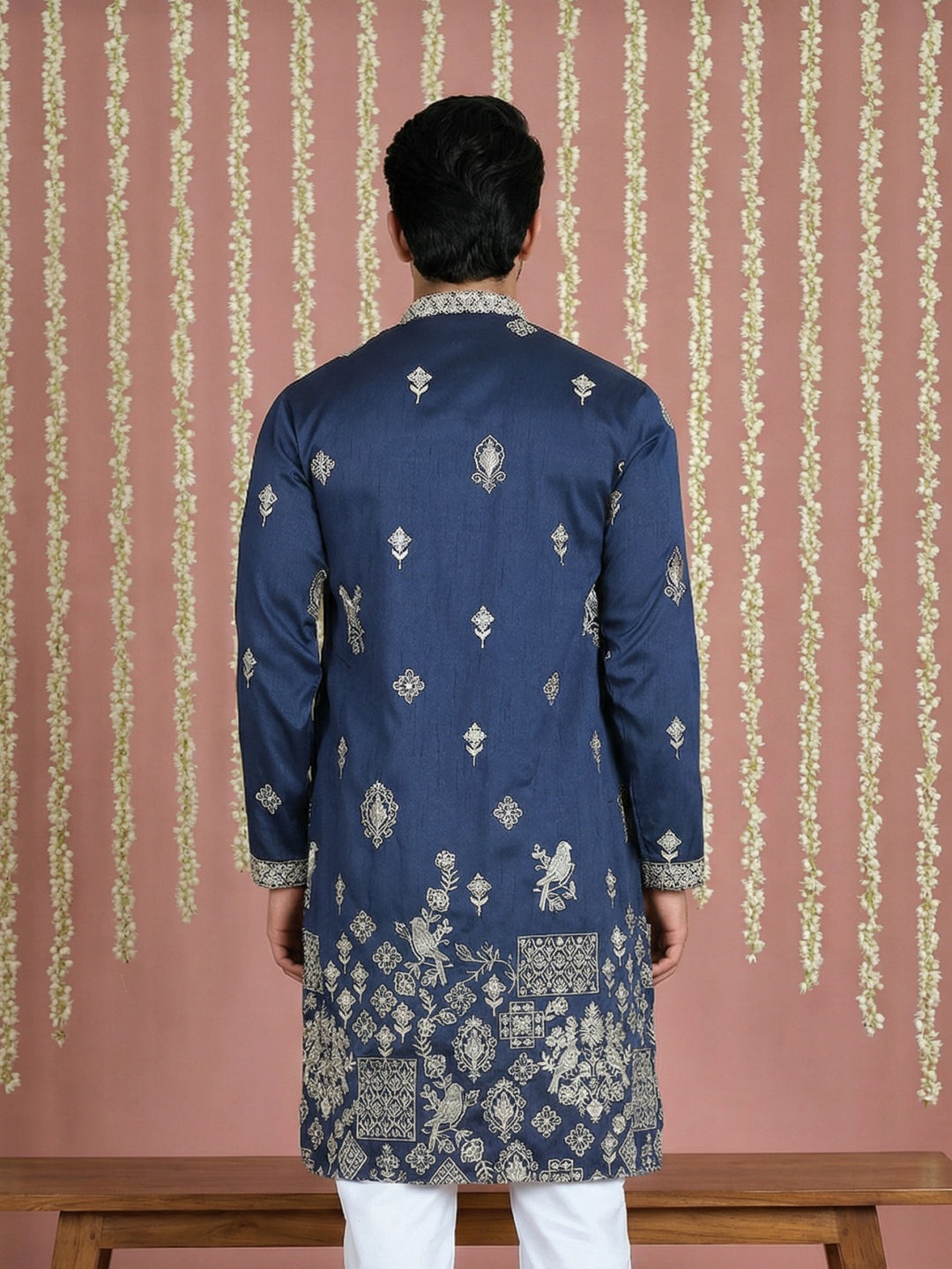 Floral Embroidered And Sequins Kurta