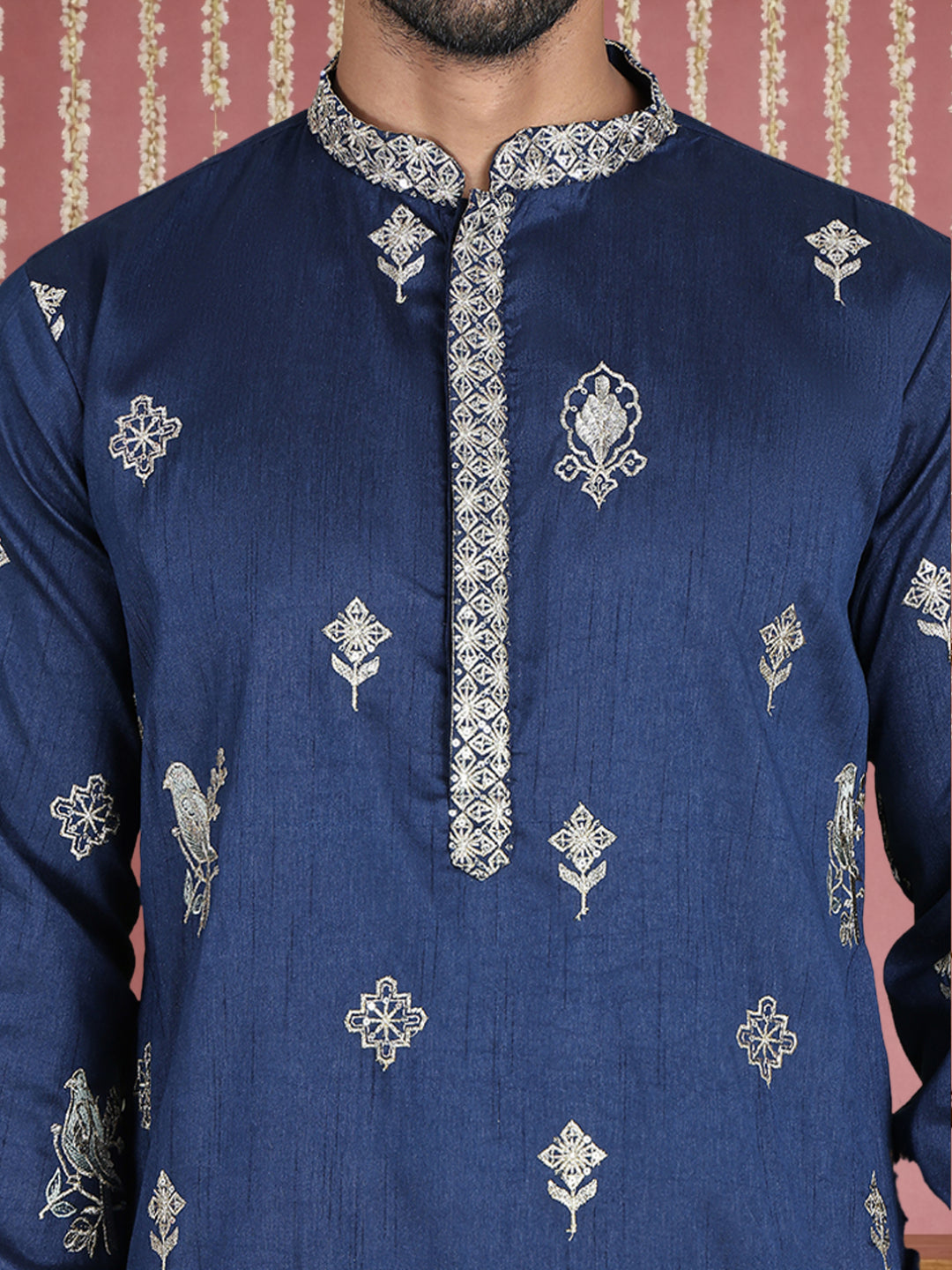 Floral Embroidered And Sequins Kurta