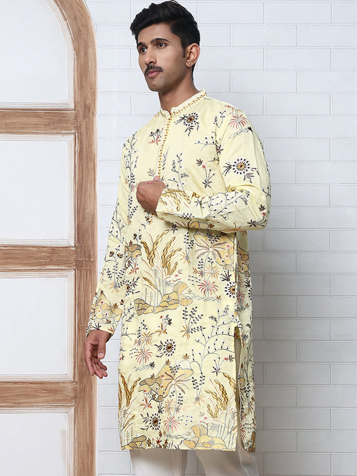 Floral Embroidered Straight Kurta