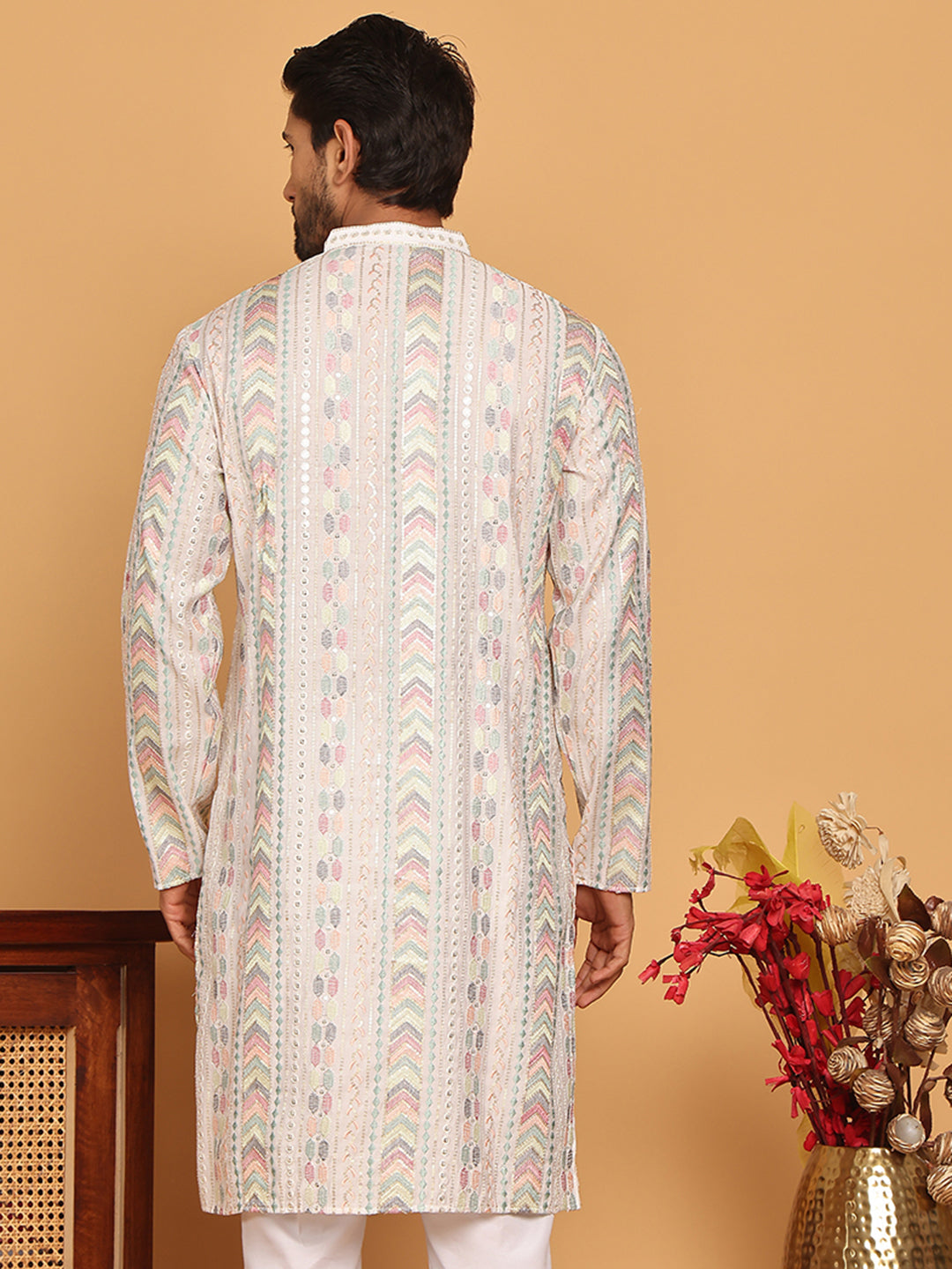 Embroidered And Sequins Kurtas For Men
