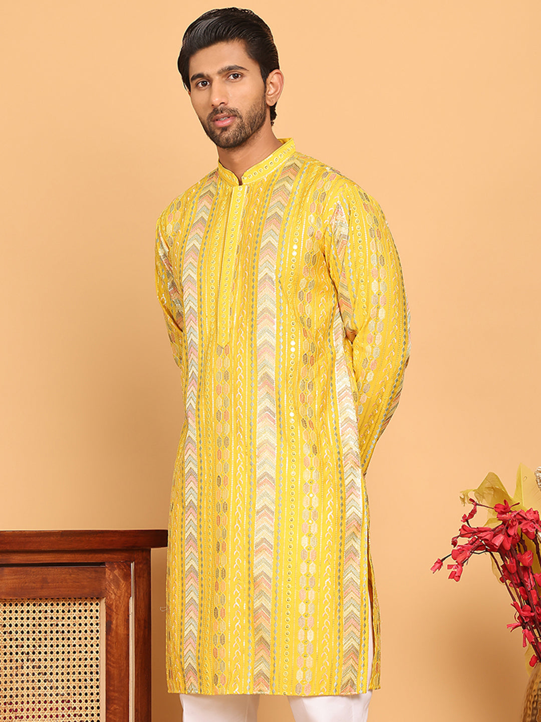 Embroidered And Sequins Kurtas For Men