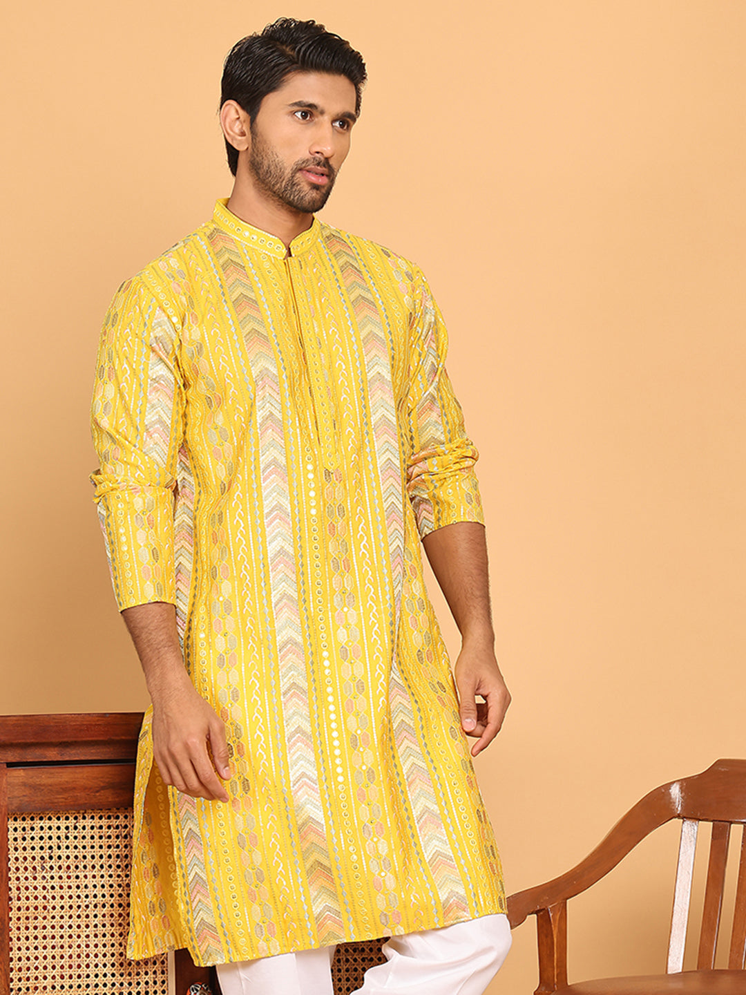 Embroidered And Sequins Kurtas For Men