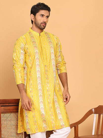 Embroidered And Sequins Kurtas For Men