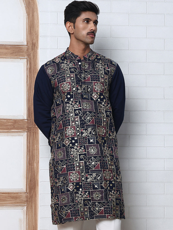 Embroidered Straight Kurta For Men