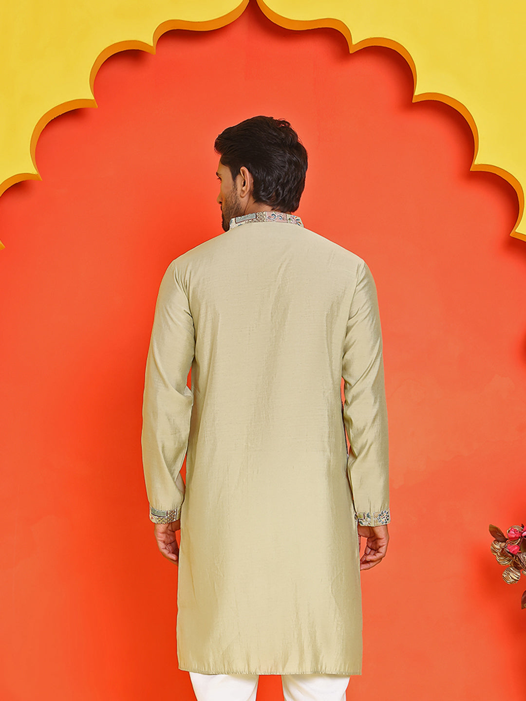 Embroidered Straight Kurtas For Men