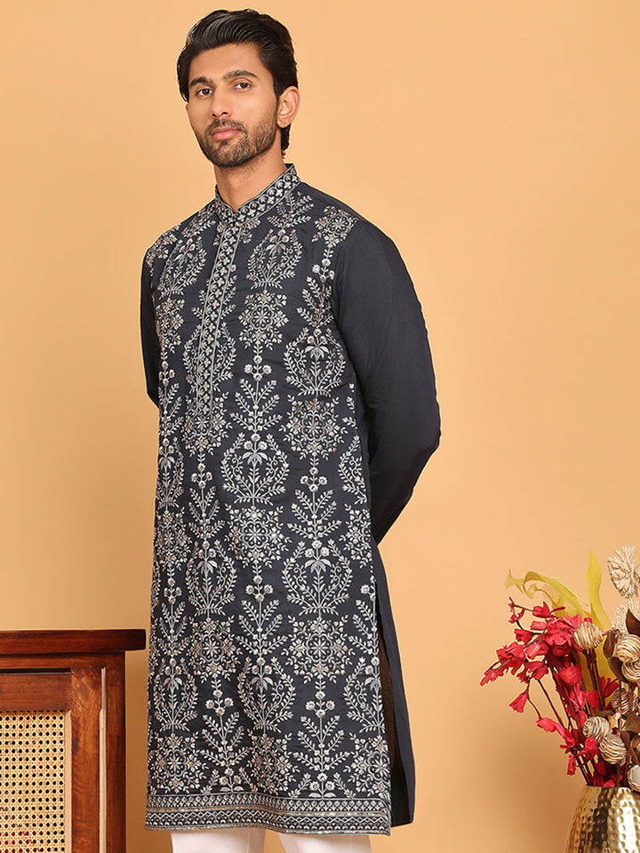 Embroidered Straight Kurtas For Men