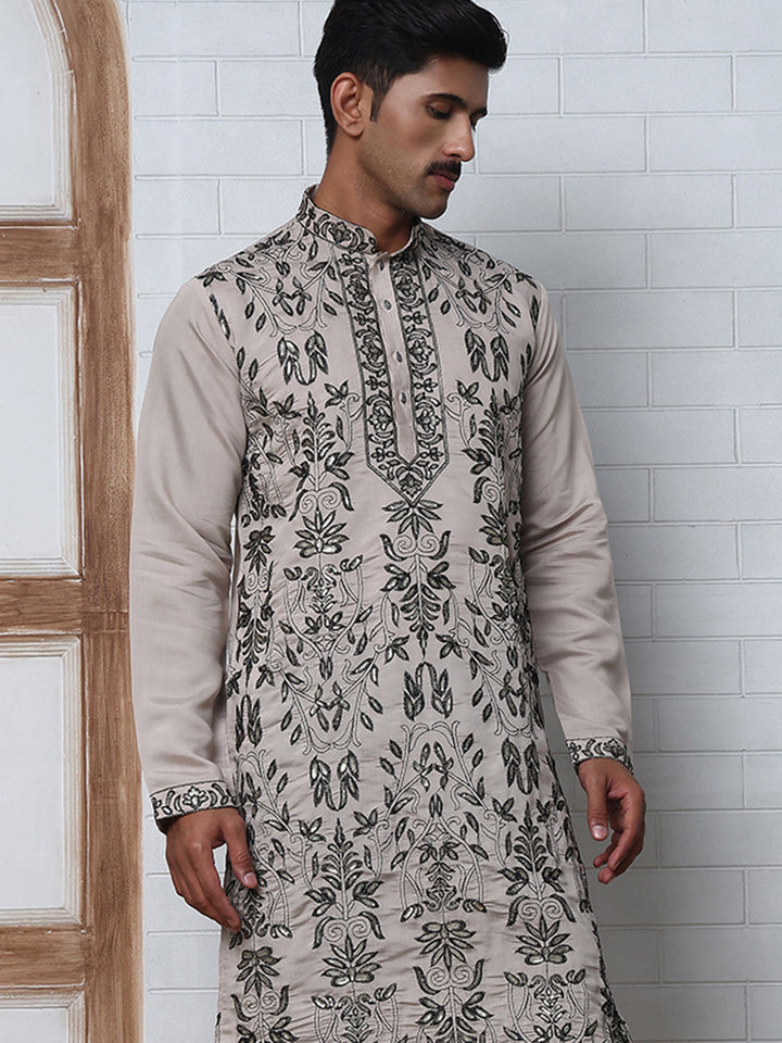 Embroidered &amp; Sequins Kurta For Men