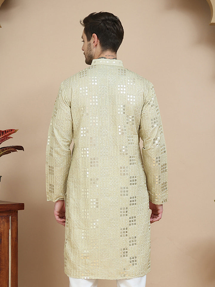 Embroidered &amp; Sequins Kurtas For Men