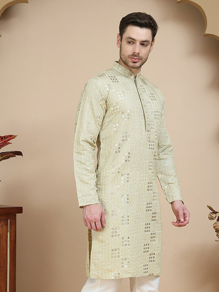 Embroidered &amp; Sequins Kurtas For Men