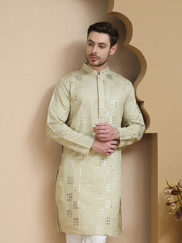 Embroidered &amp; Sequins Kurtas For Men