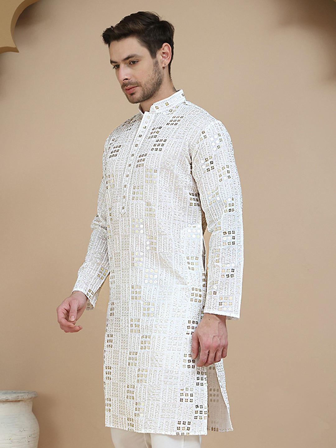 Embroidered & Sequins Kurtas For Men