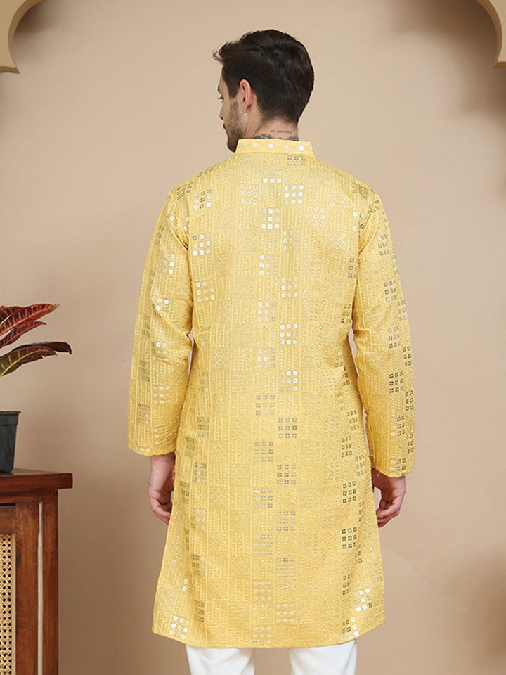 Embroidered &amp; Sequins Kurtas For Men
