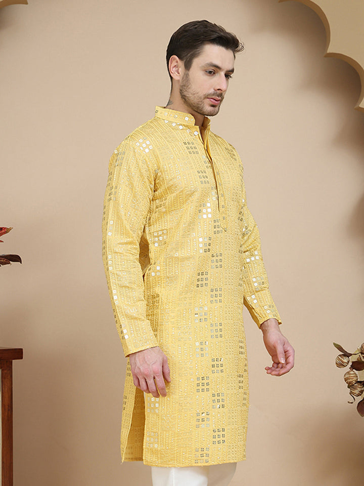 Embroidered &amp; Sequins Kurtas For Men