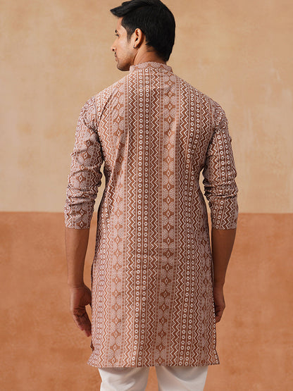 Silk Blend Embroidered Kurta