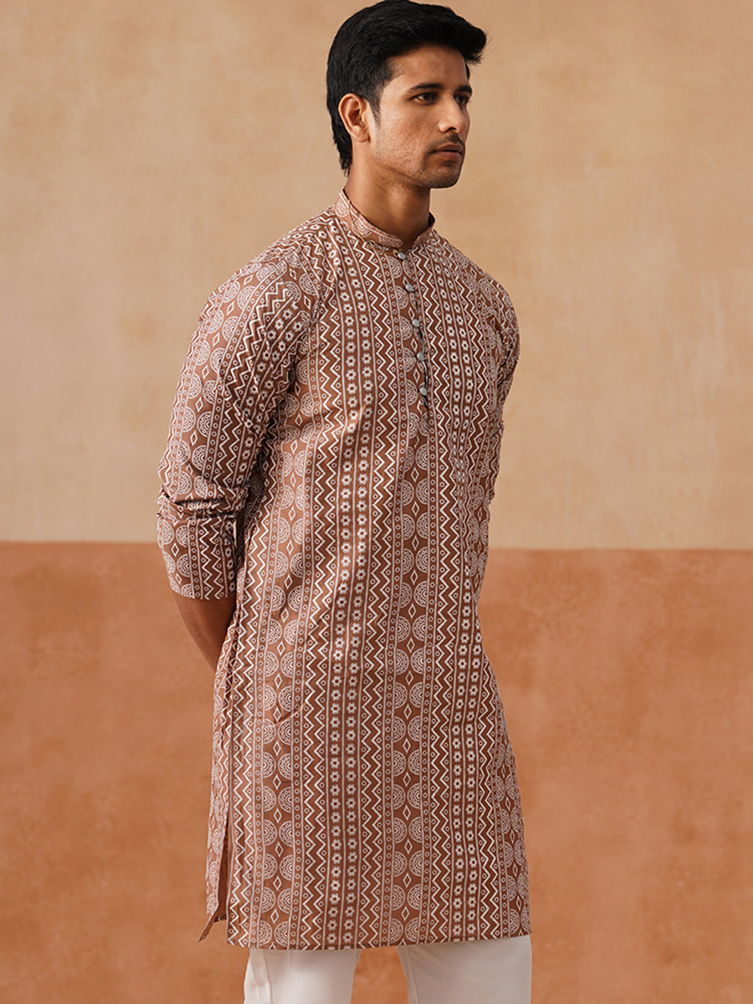 Silk Blend Embroidered Kurta