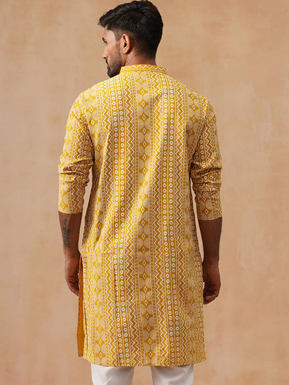 Silk Blend Embroidered Kurta