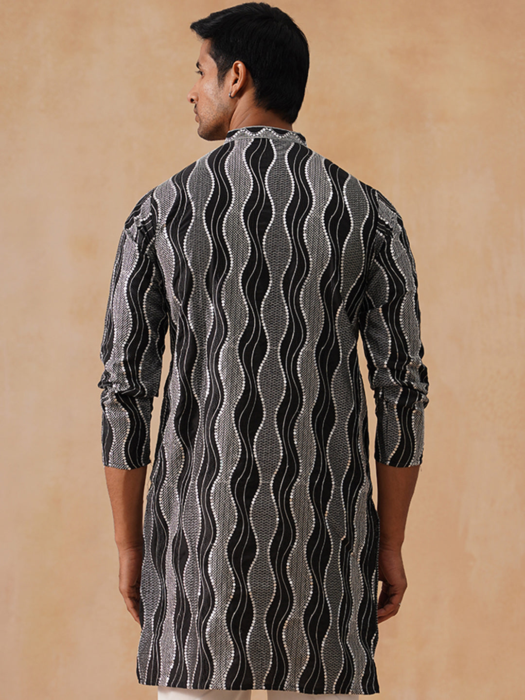 Silk Blend Embroidered Kurta