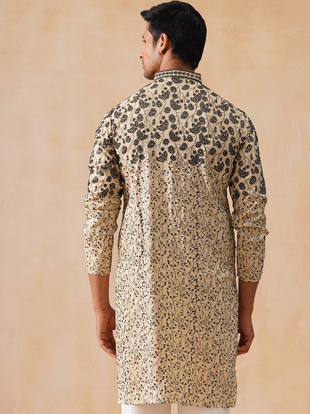 Silk Blend Embroidered Kurta