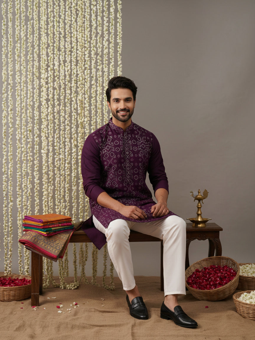 Ethnic Kurta In Luxurious Silk Blend