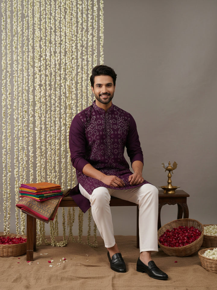Ethnic Kurta In Luxurious Silk Blend