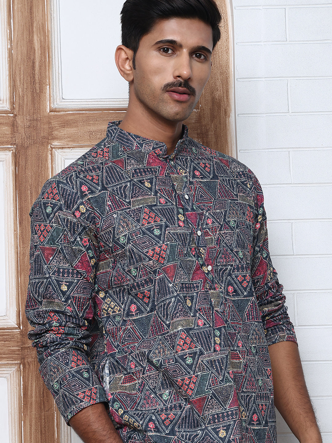 Printed And Embroidered Kurta