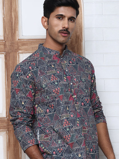 Printed And Embroidered Kurta