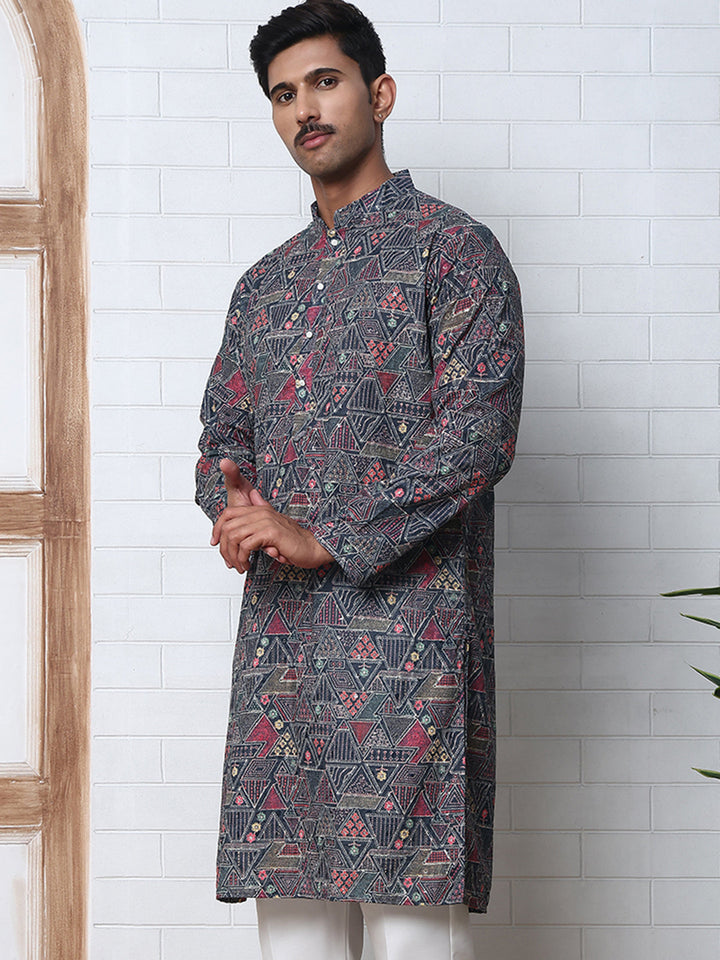 Printed And Embroidered Kurta