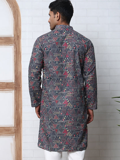 Printed And Embroidered Kurta
