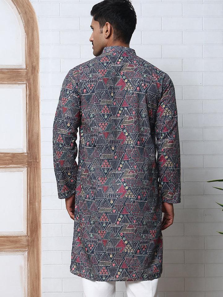 Printed And Embroidered Kurta