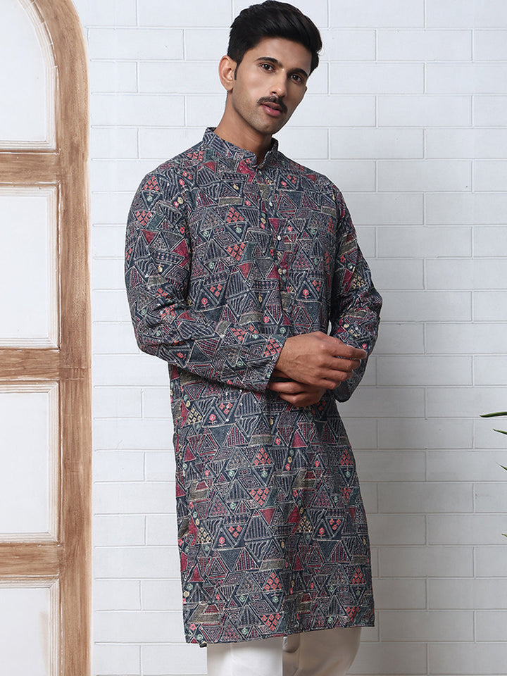 Printed And Embroidered Kurta